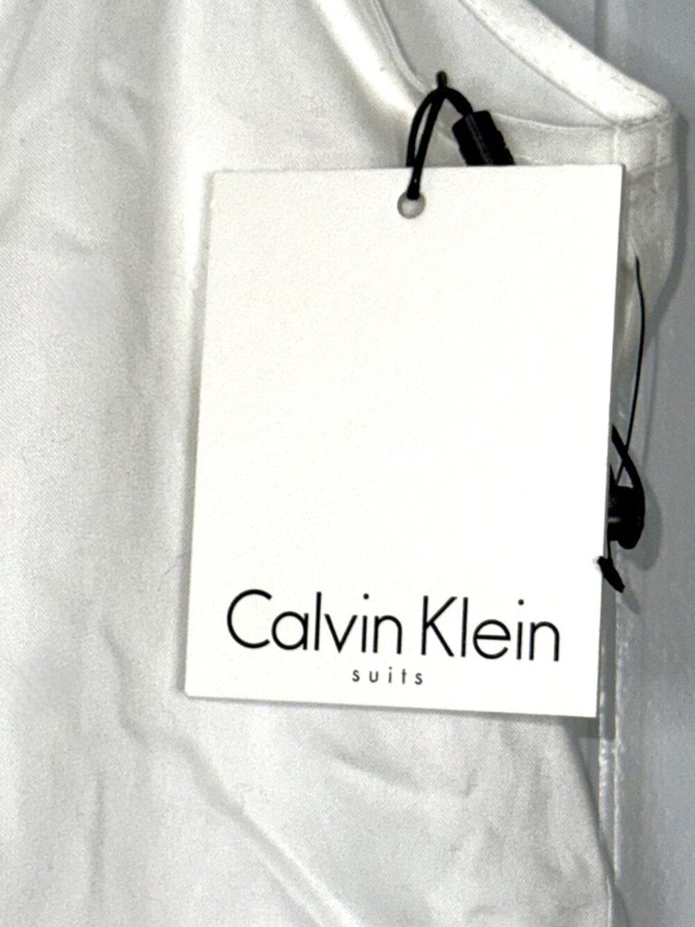 Calvin Klein Whte Button-Down Sleeveless Shirt Blouse Tank Top Non-Iron Travel 8 - Picture 3 of 7